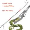 Stainless Steel Snake Tongs Two Types Head Foldable Reptile Grabber Tool Snake Hook Catcher Catcher Tool for Outdoor