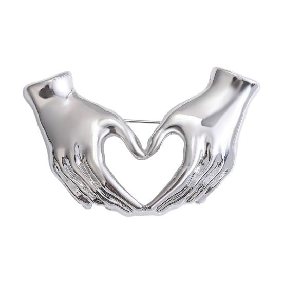 Креативная брошь «Руки в сердце», простая элегантная булавка для свитера в стиле ретро, значок с лацканами для костюма, аксессуары для пальто