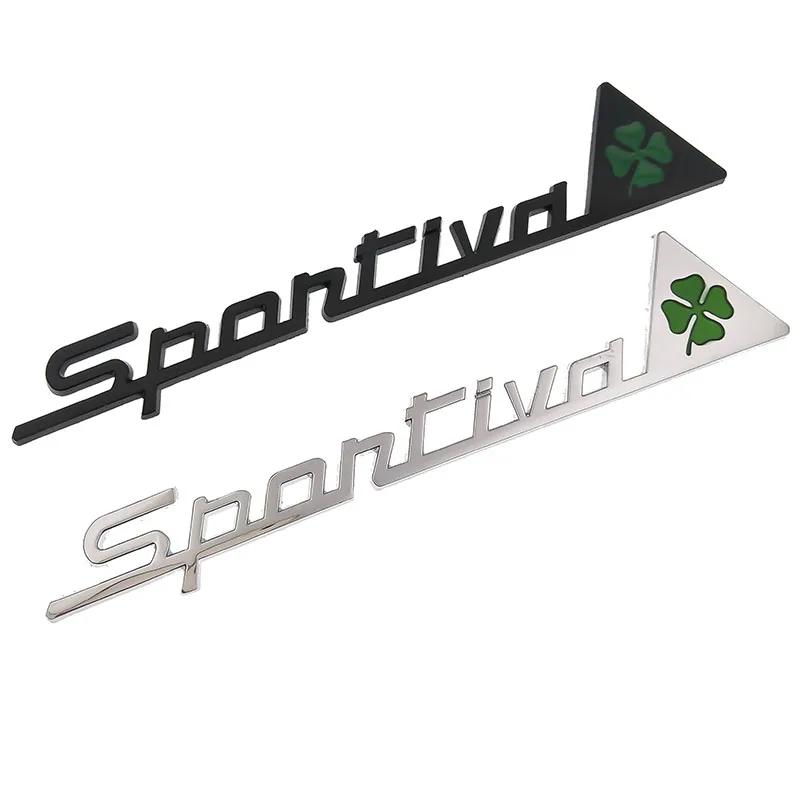 Metal Sportiva Quatrefoil Green Delta Car Side Fender Emblem Badge Sticker for Alfa Romeo 4C 8C 156 166 159 Giulietta Spider GT zl1