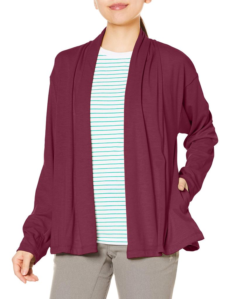 Mizuno Wool Stretch Outdoor Travel Tawny Port Size L Size Women's Cardigan, Wear, B2MC0771, Red, (Japan L)