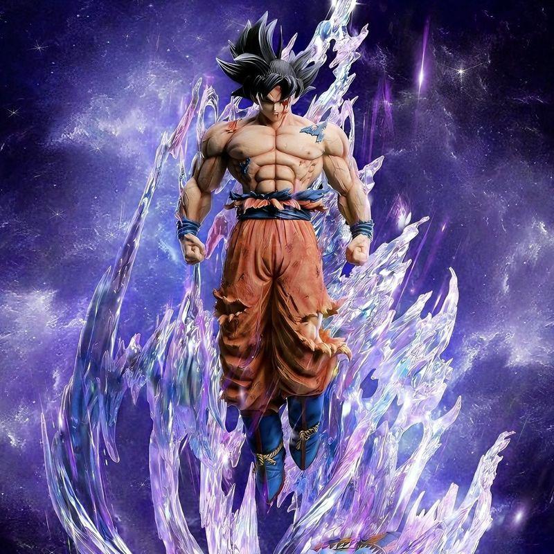24 см Аниме Dragon Ball Может Излучать Свет Фигурка Ультра Инстинкт Сон Гоку Саян ПВХ Скульптура Кукла Украшение Модель Коллекция Подарки