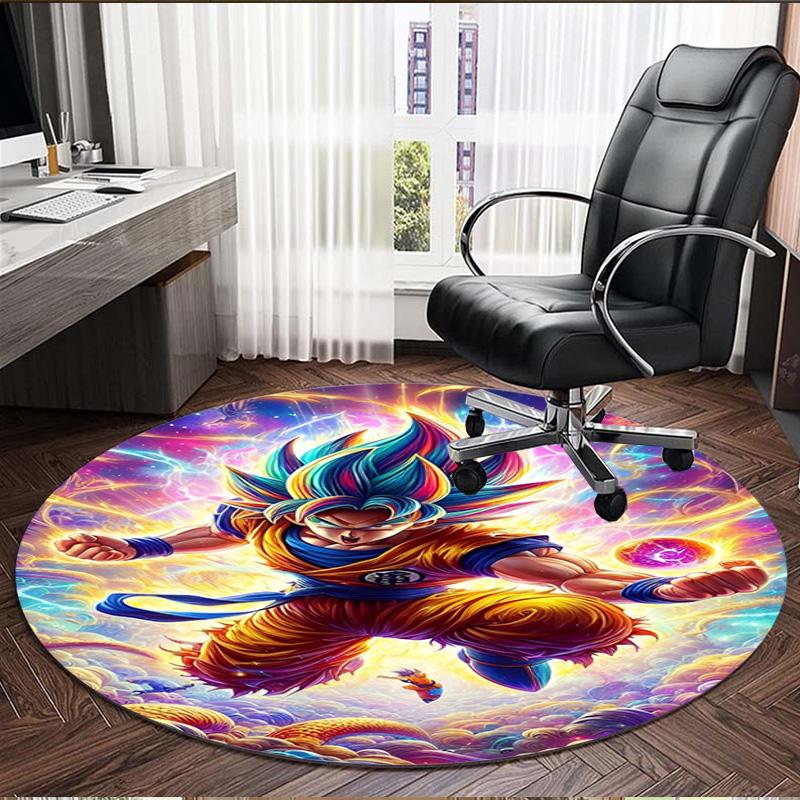Dragon Ball Print Round Rug, Washable Floor Carpet, For Entryway Dorm Laundry Room Office Study, Home Decor Birthday Christmas Gift