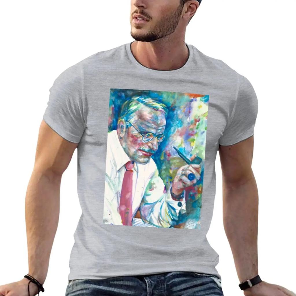 CARL JUNG - watercolor portrait .11 T-Shirt Short sleeve tee Anime t-shirt plain t-shirt heavy weight t shirts for