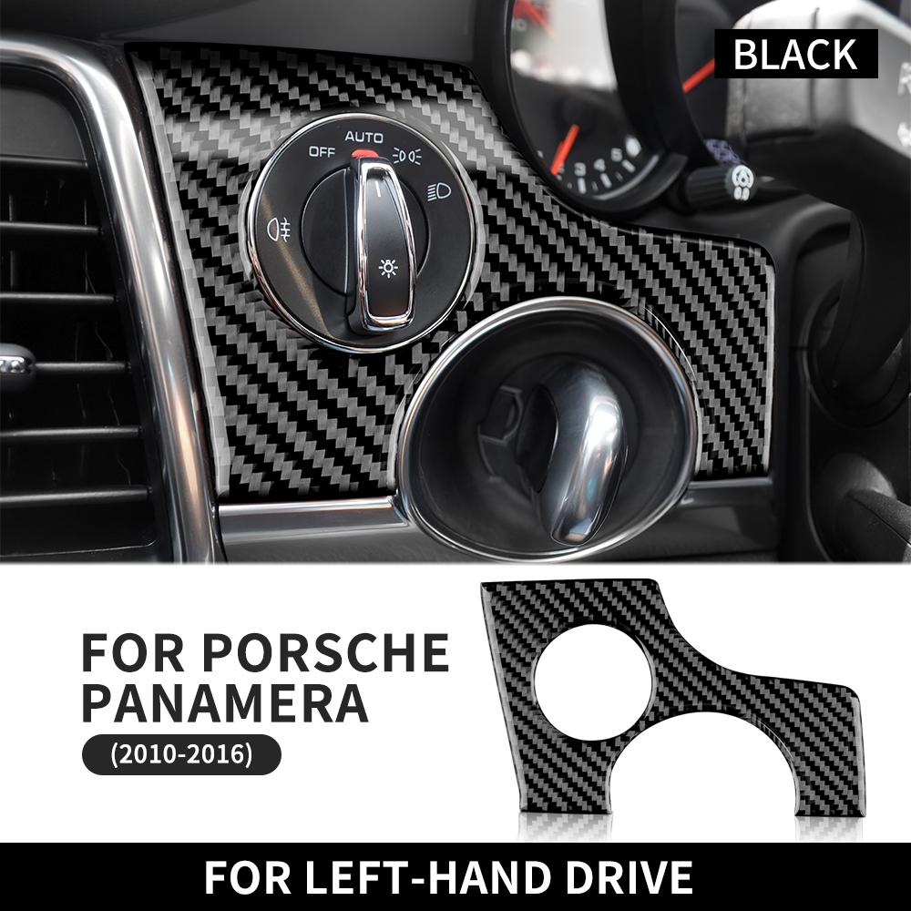 3D Carbon Fiber Headlight Switch Hole Cover Sticker for Porsche Panamera 2010-2016