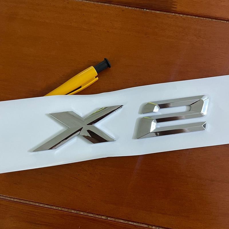 Compatible BMW X Series Tail Emblem Sticker: X1-X7 Black Rear Lettering