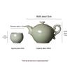 Hongbao Ru Kiln Pink-Green Elegant Tea Set (1 Pot, 2 Cups)