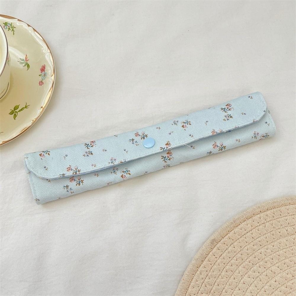Floral Plaid Spliced Tableware Storage Bag Utensil Pouch Chopsticks Spoon Storage
