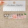 1 Set Women Cartoon Animal Earrings Different Shapes Drinking Bottle Hook Earrings Food Sweet Color Acrylic Dating Hanging Earrings