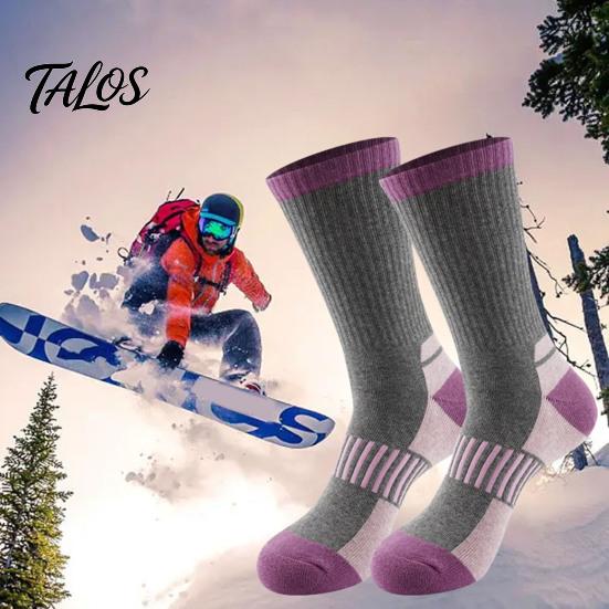 Дышащие носки для зимних видов спорта, унисекс, хлопковые, для лыж, для женщин, мужчин, термоноски для сноуборда, нескользящие, эластичные гетры, теплые, для катания на лыжах, сноуборде