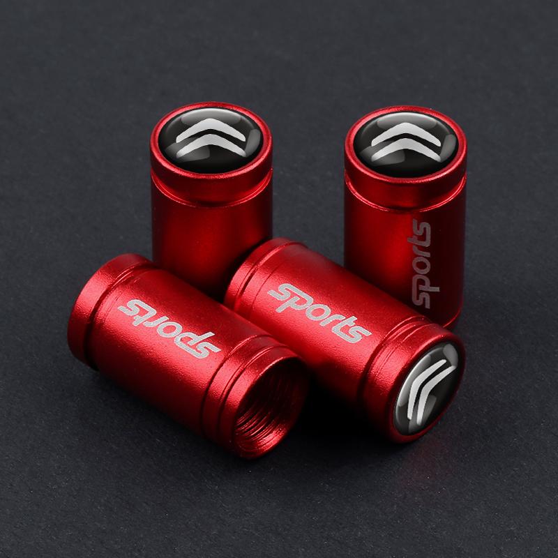 PEZN4 4pc Matte Textured Metal Valve Cover Car Tire Valve Cap Accessories For Citroen C1 C2 C3 Grand C4 Picasso C4L VTS C-ELYSEE DS