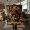 1Pc Indian Chief Painting Print Flannel Blanket High Quality Warm Comfortable Cover for All Seasons Perfect for Gifts Home Decor