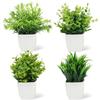 Green Artificial Bonsai Mini Eucalyptus Flower Potted Plant for Home Garden Table Decoration Indoor Bedroom Office Fake Plant