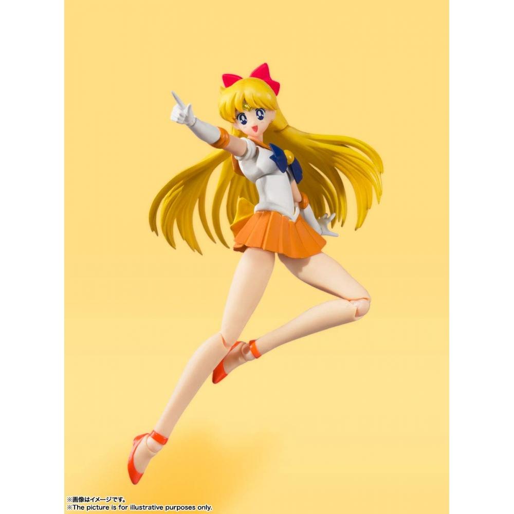SHFiguarts Sailor Moon Sailor Venus - Анимация Цветное издание- (Версия для перепродажи) приблизительно. Подвижная фигура толщиной 140 мм, окрашенная из ПВХ и АБС-пластика