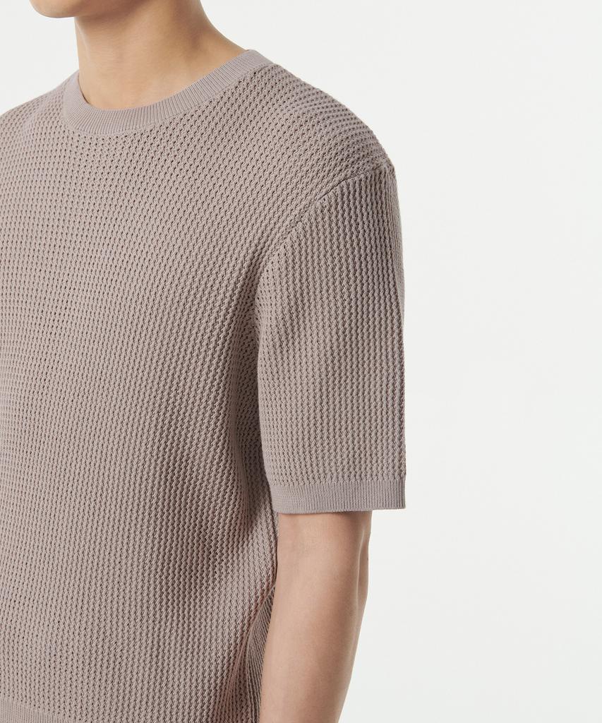 MUSINSA STANDARD Crochet Crew Neck Short Sleeve Knit [Mushroom]