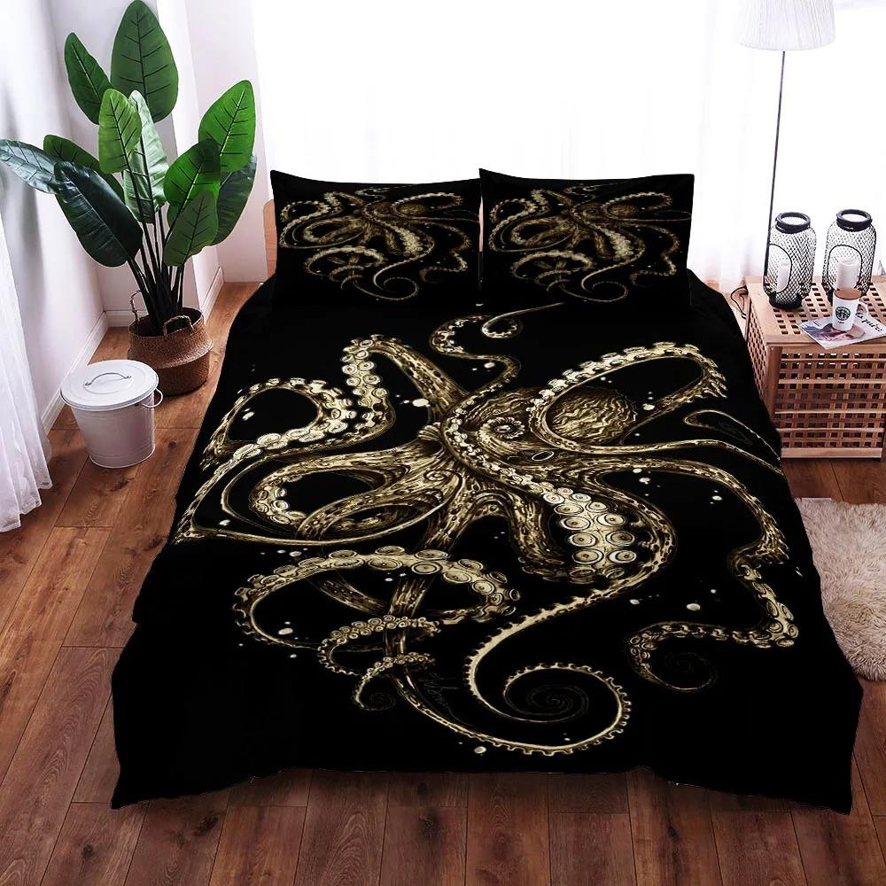 Комплект постельного белья «Осьминог в стиле ретро» King Queen Double Full Twin Single Size Duvet Cover Pillow Case Bed Set