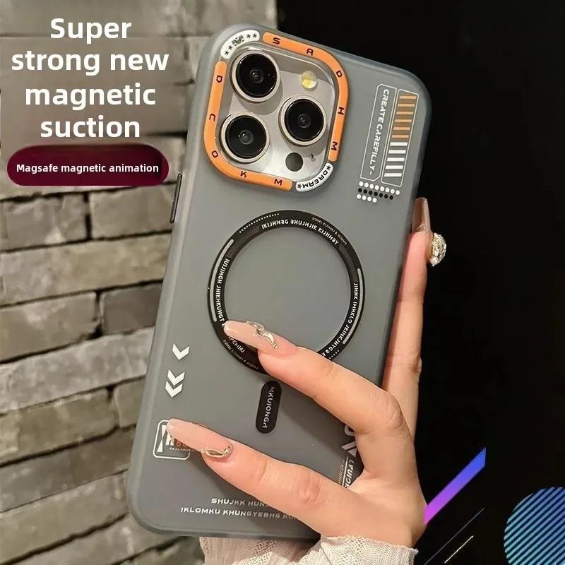 Матовый магнитный чехол для телефона для iPhone 17 16 15 14 13 Pro Max Air Magsafe Беспроводная зарядка Матовый металлический ободок для камеры Крышки кнопок