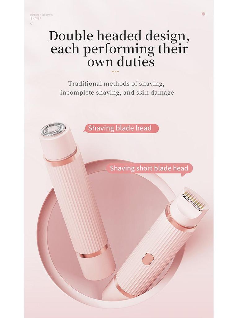 Женский электрический эпилятор с двумя головками и триммер для лобковых волос