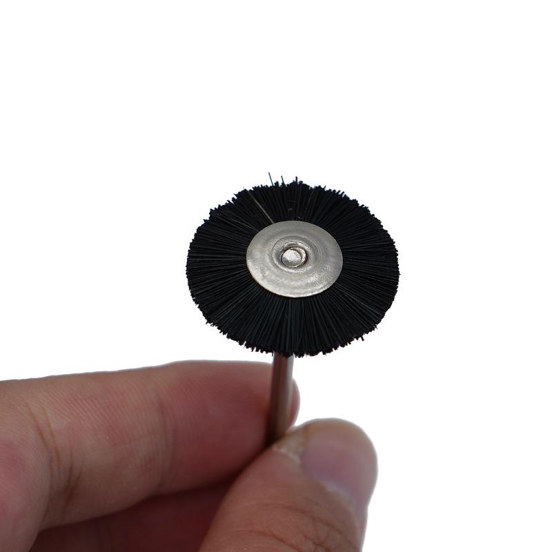 5Pcs Dental Polishing Brush Wheel Flat Grinder Hp Shank Grinding Buffing Dentistry Material Wool Brush Pig Bristle Brush Head