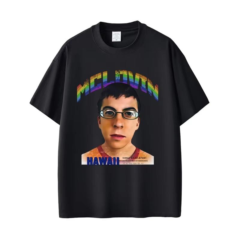 Funny McLovin Mugshot 100cotton Mens Shirt ONeck Short Sleeved Hip Hop Womens Y2k Vintage Harajuku Graphics Tshirt