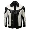 Мужская куртка из искусственной кожи, мотоциклетные байкерские куртки, верхняя одежда в стиле пэчворк, спортивное повседневное свободное пальто