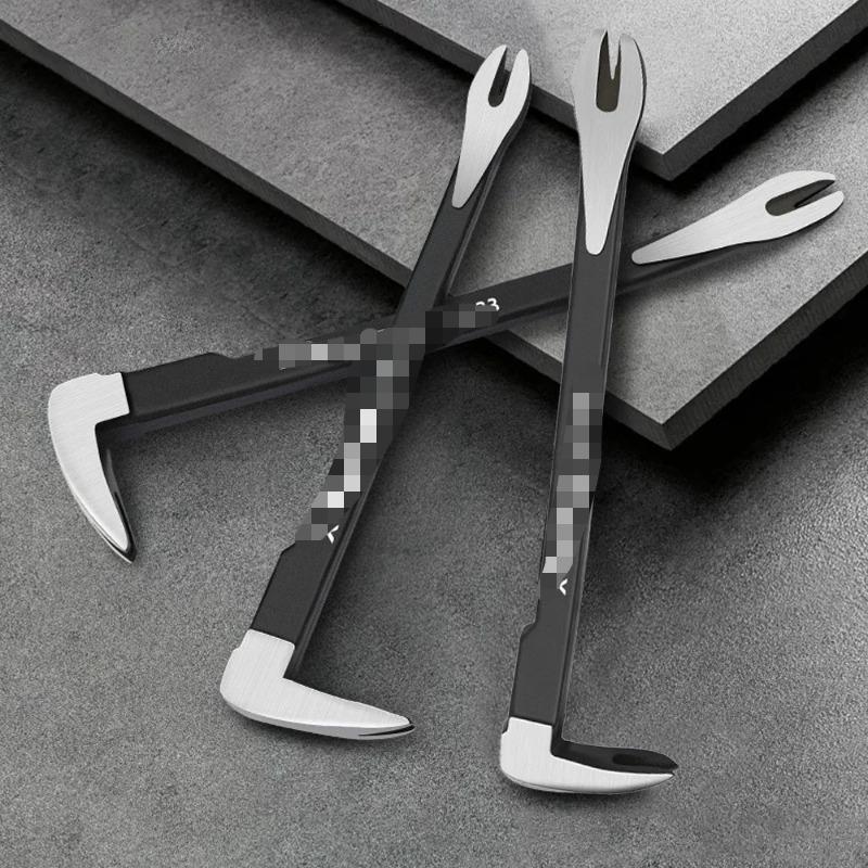 Многофункциональный гвоздодер - Прочный стальной гвоздодер для деревообработки и демонтажа, инструмент для ремонта дома с эргономичной рукояткой