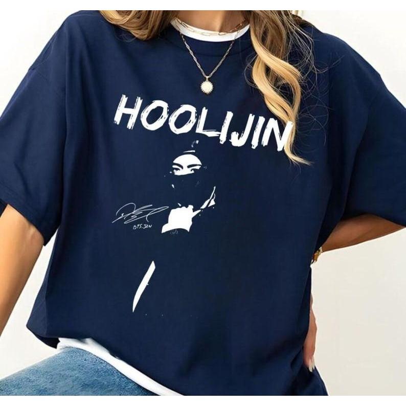 Летняя мода 2026 Трендовая футболка с мемом Hoolijin, BTS Arirang, Футболка с мемом Hooligan Jin, Смешная хип-хоп уличная одежда, Унисекс хлопковая футболка