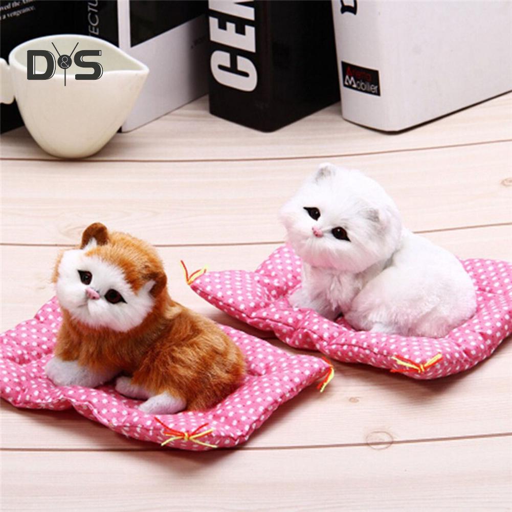 Mom&Me Animal Doll Plush Sleeping Cats Toy with Sound Kids Birthday Gift