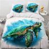 Горячие Постельные Комплекты с Черепахами Аниме Морские Черепахи HD Покрывало для Подростков Девочек Модный Полуторный Односпальный Двуспальный Кинг Полный Размер Пододеяльник