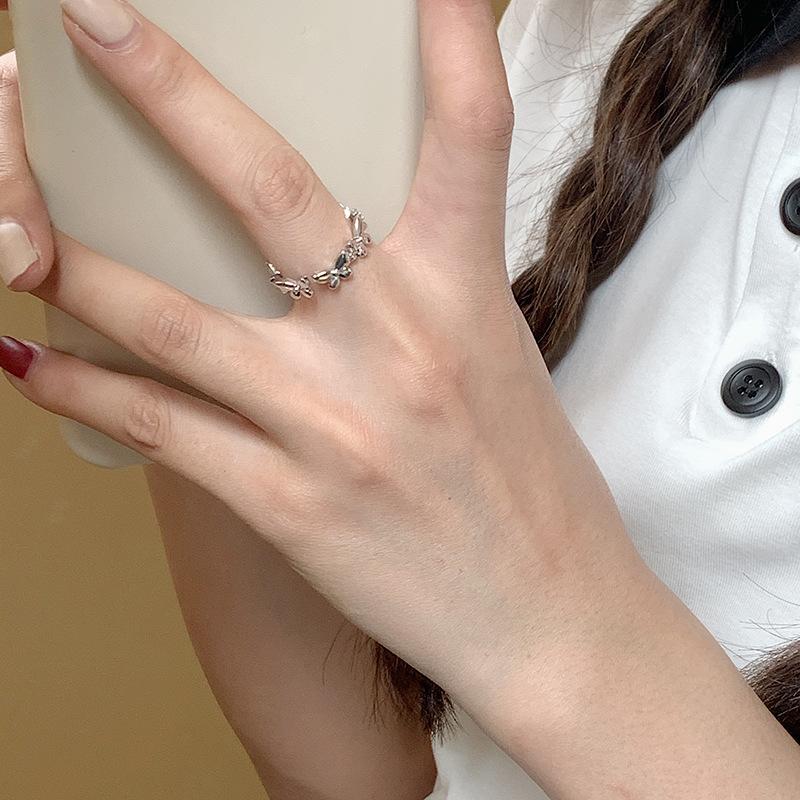 Кольцо-бабочка с инкрустацией из циркония для женщин, супер сверкающее, нежный и стильный стиль, кольцо с открытым ртом