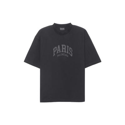 Balenciaga Футболка 'Nero' унисекс, средний крой, с принтом 'Cities Paris', размер M, 612966TLVL71069