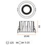 For Dimmable LED Downlight 22W 25W CRI>90 125mm Cut Out Recessed Modern 4000K Indoor Ceiling Light for Office Hotel Supermarket