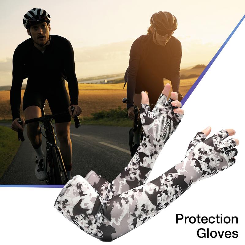Длинные перчатки, крутые мужские и женские перчатки с рукавами, грелки для рук, перчатки для бега, велосипедные рукава, рыболовные велосипедные спортивные защитные перчатки