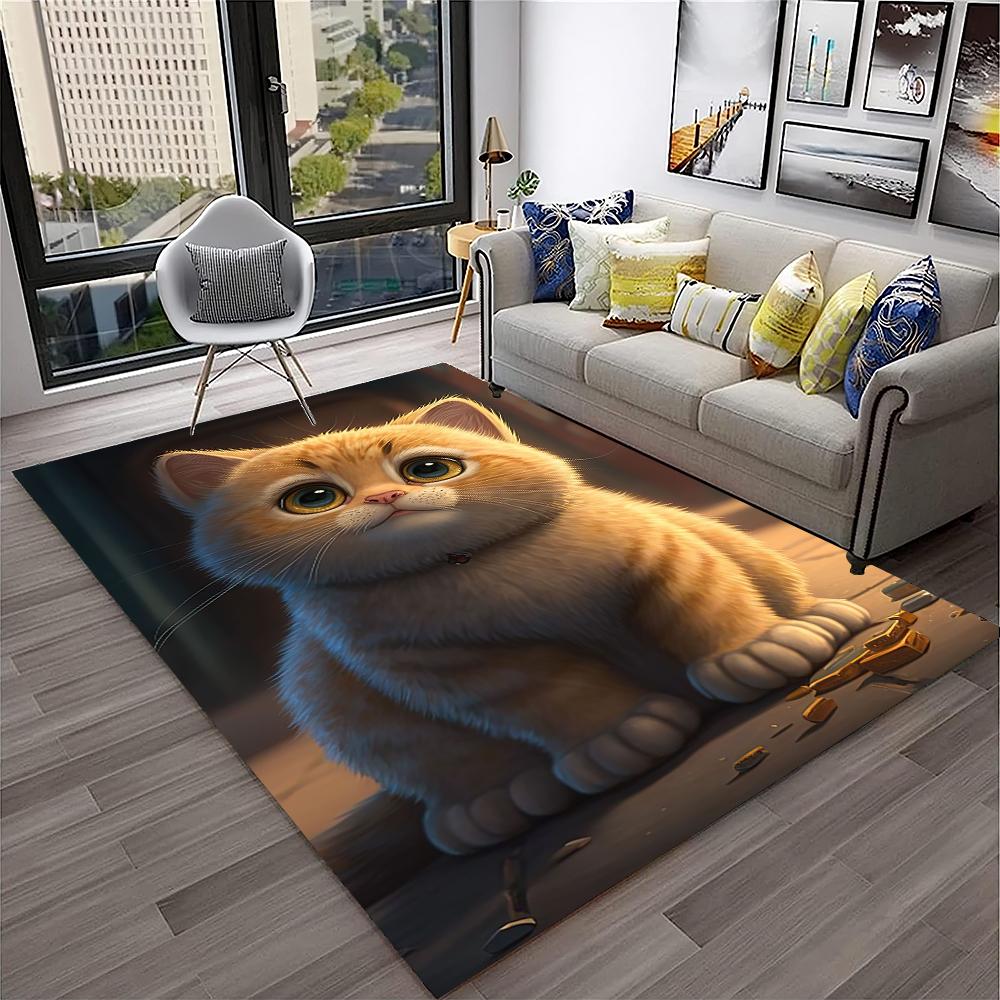 Милый трехцветный кот, кот Гарфилд, персидский кот, ковер-ковер мультяшный рэгдолл для дома, гостиной, спальни, дивана, придверный коврик, декор, детский, нескользящий