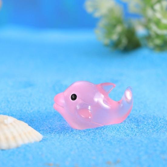 10шт дельфин орнамент дисплей сад светящаяся смола мох микроландшафт поставки