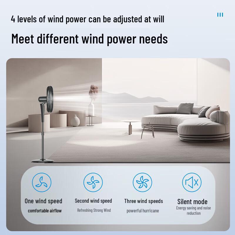 Midea Напольный oscillating вентилятор FS45-23DR, штекер CN (адаптер в комплекте)