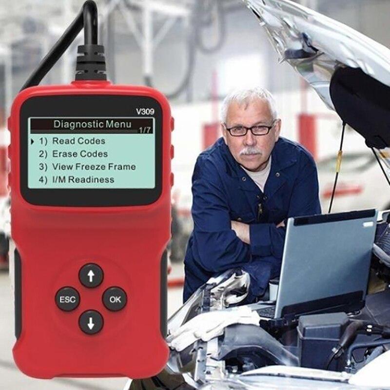 icreative Новейший V309 ELM327 12 В OBD2 Автомобильный диагностический сканер кодов Поддержка полной OBDII Obd 2 диагностической функции с несколькими языками