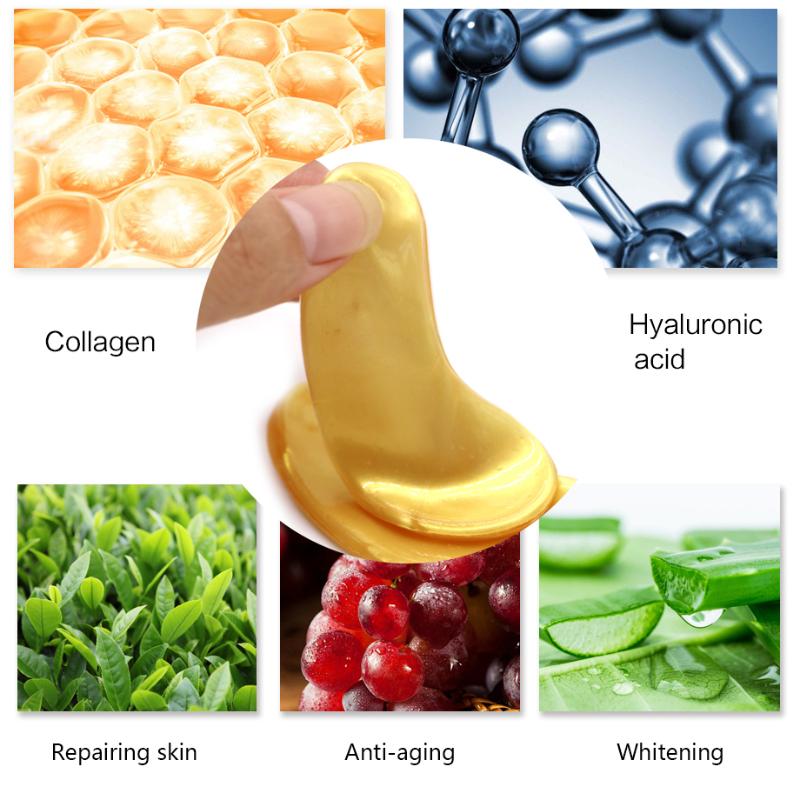 30pcs Gold Eye Mask Patches Crystal Collagen Anti Aging Remove Puffiness Dark Circles Moisturizing Sleep Eyes Pads Gel Skin Care