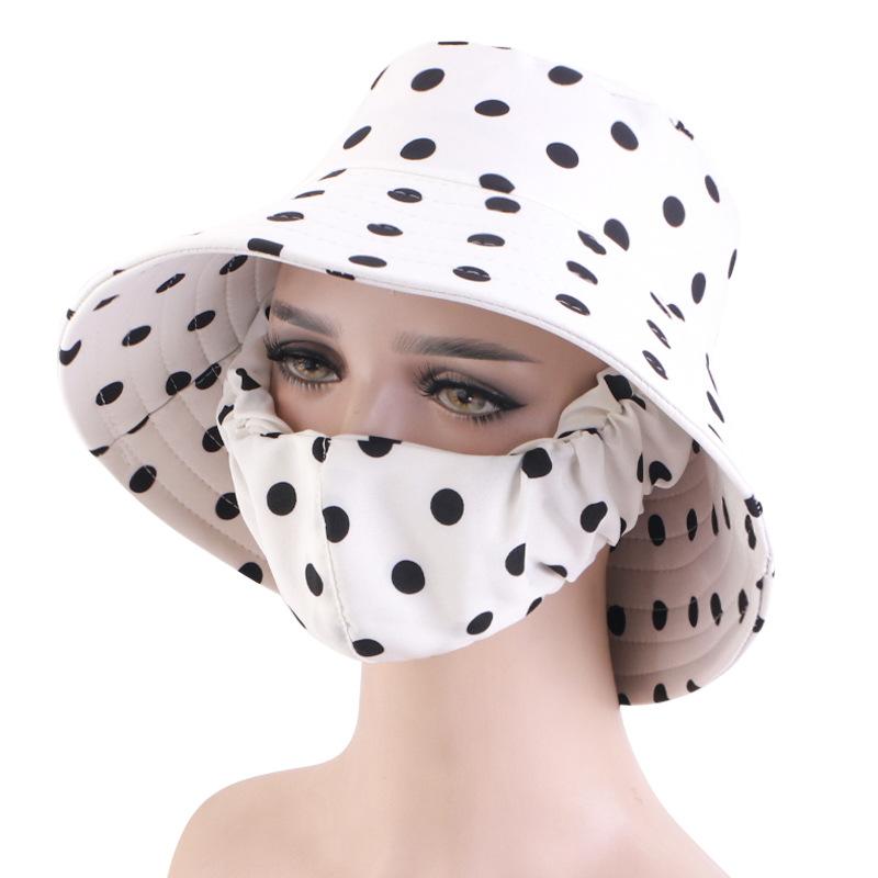 New summer sun-protective mask, hat, integrated sun hat, UV protection, outdoor tea picking flowerpot hat, fisherman's hat