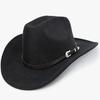 Western Cowboy Hat for Men Women Classic Roll Up Fedora Hat with Buckle Belt(Size:S-M)