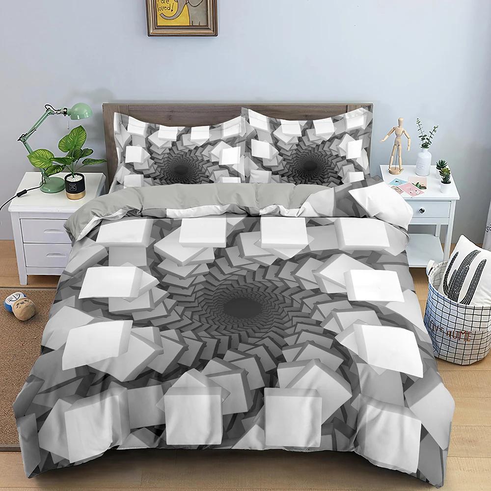 3D Пододеяльник Психоделический Двуспальный Постельный Комплект Роскошный Чехол для Одеяла с Застежкой-Молнией 2/3 предмета Королевский Размер Полиэстеровые Комплекты для Одеяла