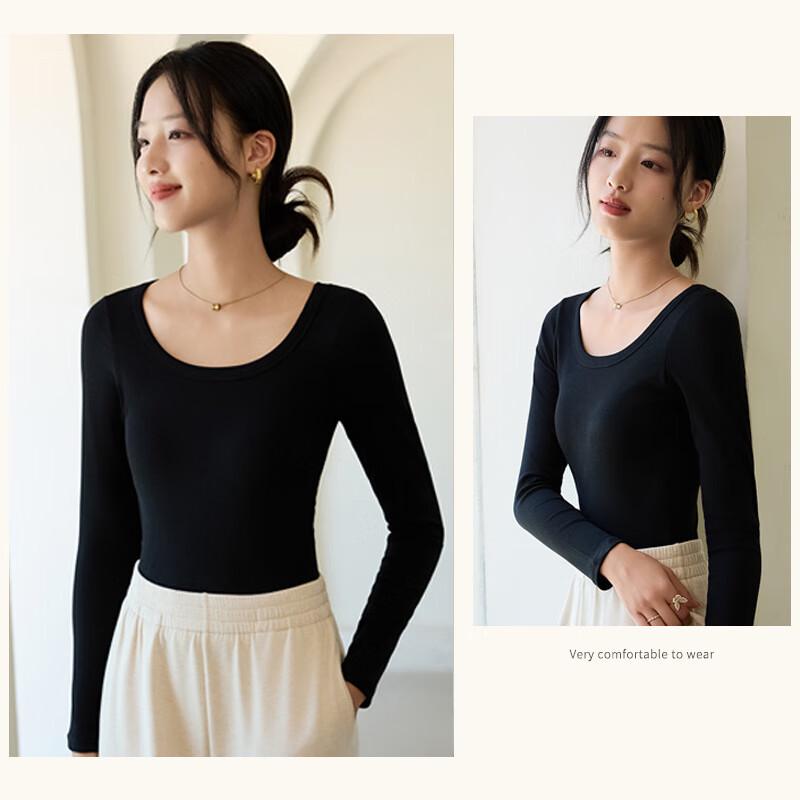 Женская корейская приталенная футболка с длинным рукавом LCsanyp со встроенным бюстгальтером
