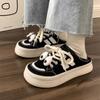 Big Eyed Ugly Cute Thick Soled Canvas Women's 2024 New Design Sense Flat Bottomed Casual Versatile Vulcanized Women's Shoes