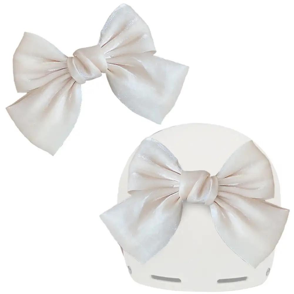 Украшение бантом для мотоциклетного шлема, стиль банта для украшения кузова автомобиля, аксессуары для электрического шлема для велосипеда, шелка, атласа, деталей