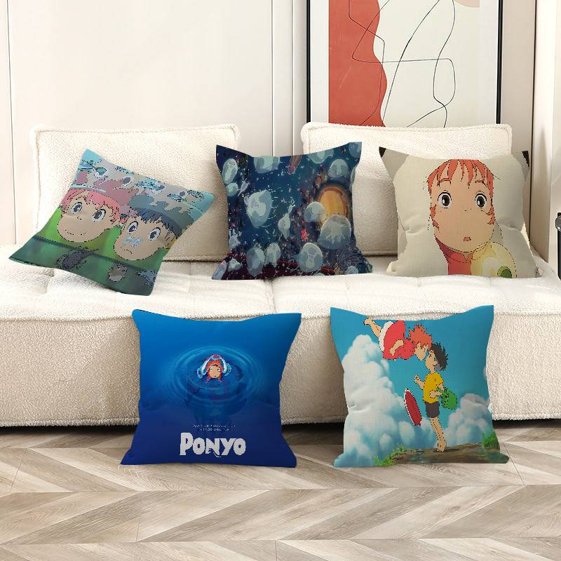 Наволочка для подушки с изображением аниме «P-Ponyo on T-The C-Cliff», декоративная подушка для дивана, домашний декор.