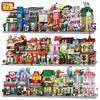 LOZ Blocks FUN Ideas Mini Street Store Toy Small Flower Pisa Shop Brinquedos MOC City House Food Building Bricks Girl Gifts