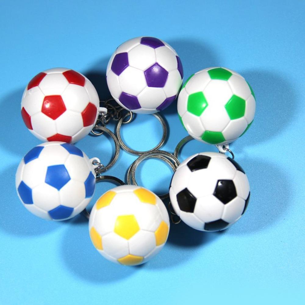 14pcs Waterproof Design Soccer Keychains Pull On Closure Sport Ball Key Chain Bag Decoration