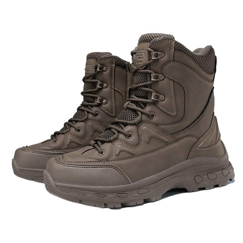 New Large Size Combat Boots PU Mesh Medium Top Wear-resistant Tactical Boots Outdoor Sports Hiking Shoes Hiking