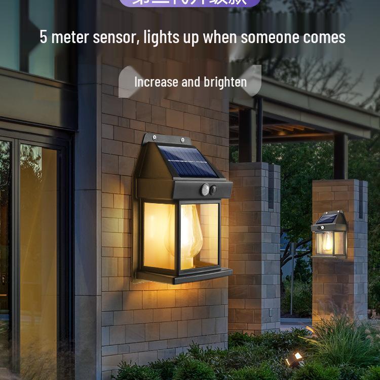 Солнечный уличный водонепроницаемый настенный светильник для двора, входа на виллу и садового патио