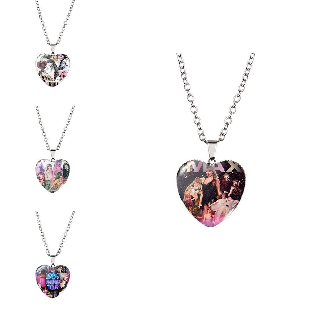 Ожерелье в форме сердца, вдохновленное Тейлор Свифт, для детей. Потрясающая стеклянная подвеска. Стильный аксессуар