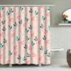 Pink Green Blue Feather Shower Curtain Waterproof Bathroom Decor Set For Home Decoration Pink Green Leaf Bath Curtains Modern Ba
